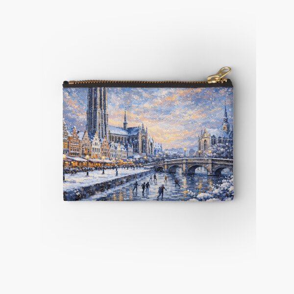 Item preview, Mechelen in Belgium painting – A Winter Scene in This Beautiful European City. designed and sold by GalleryKauffeld.