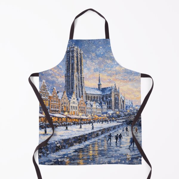 Item preview, Mechelen in Belgium painting – A Winter Scene in This Beautiful European City. designed and sold by GalleryKauffeld.