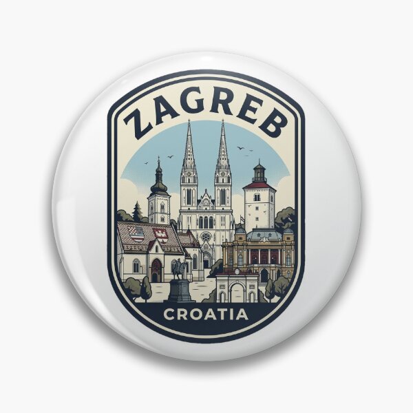 Item preview, Zagreb Croatia Vintage Travel Badge designed and sold by k3rstman1.