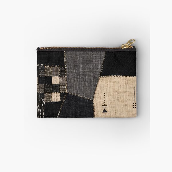 Item preview, Abstract Sashiko Textile – Black Beige Geometric Patchwork Art Print – Modern Minimalist Decor designed and sold by @SHINTOSARTSTORE.