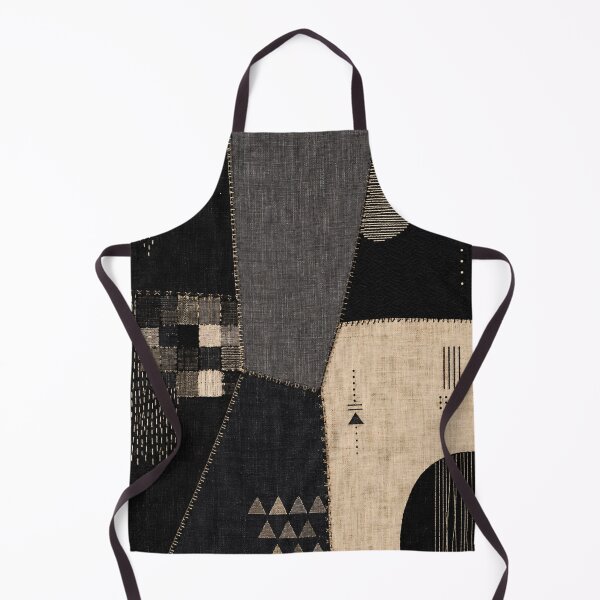 Item preview, Abstract Sashiko Textile – Black Beige Geometric Patchwork Art Print – Modern Minimalist Decor designed and sold by @SHINTOSARTSTORE.
