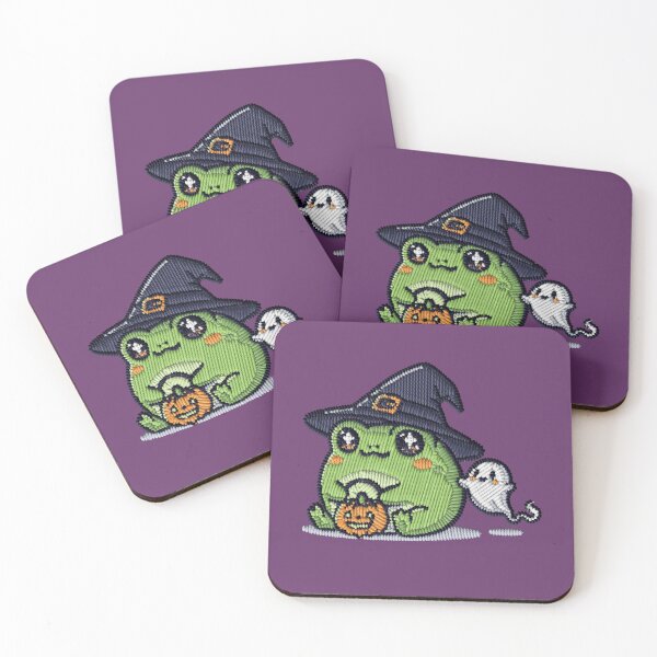 Item preview, Kawaii Halloween Frog Ghost Pumpkin Embroidery Patch Sticker designed and sold by · GAMING SOUL ·.