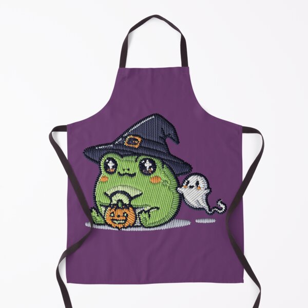 Item preview, Kawaii Halloween Frog Ghost Pumpkin Embroidery Patch Sticker designed and sold by · GAMING SOUL ·.