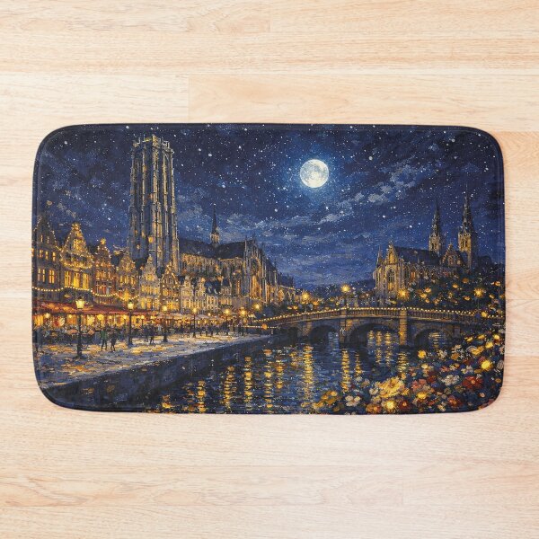 Item preview, A painting of Mechelen by night , Belgium – A Beautiful City in Europe. designed and sold by GalleryKauffeld.