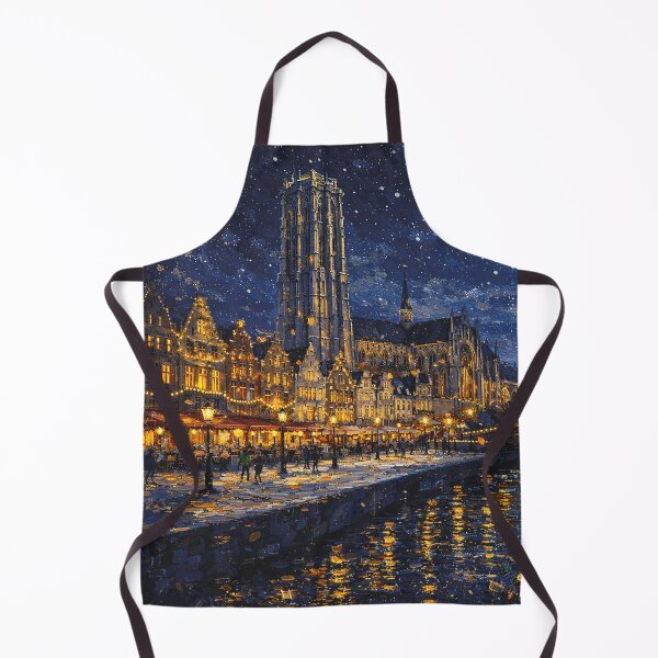 Item preview, A painting of Mechelen by night , Belgium – A Beautiful City in Europe. designed and sold by GalleryKauffeld.