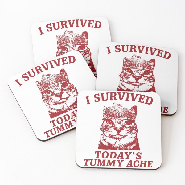 Item preview, I Survived Today's Tummy Ache Cat designed and sold by Big Heart .