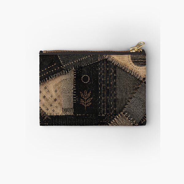 Item preview, Celestial Patchwork – Dark Mystical Moon Stars Textile Art Print – Boho Dark Home Decor designed and sold by @SHINTOSARTSTORE.