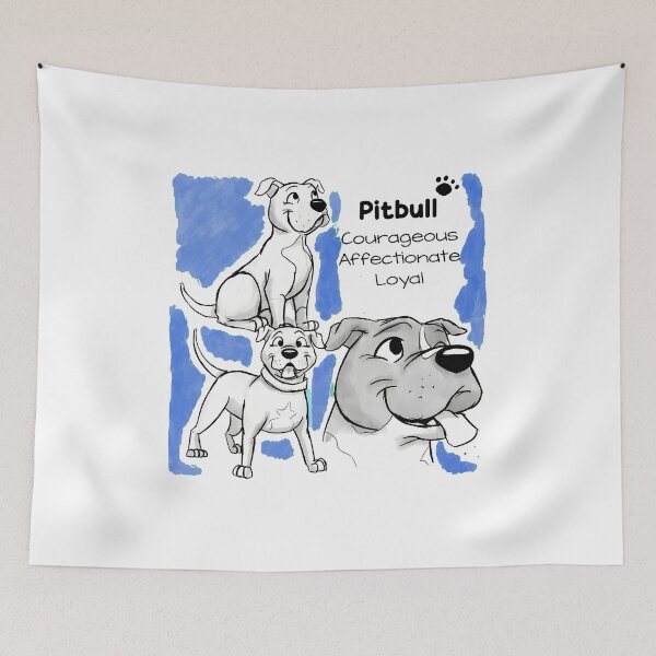 Item preview, Pitbull Courageous Affectionate Loyal Dog Art designed and sold by GiaoCalonas.