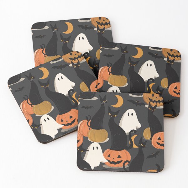 Item preview, Black Cats, Pumpkins & Ghosts Halloween Pattern designed and sold by MonNoir.