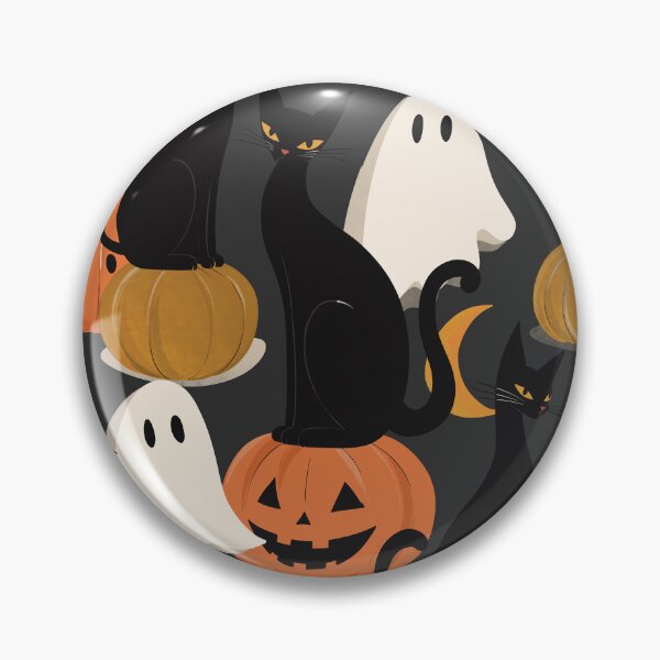 Item preview, Black Cats, Pumpkins & Ghosts Halloween Pattern designed and sold by MonNoir.