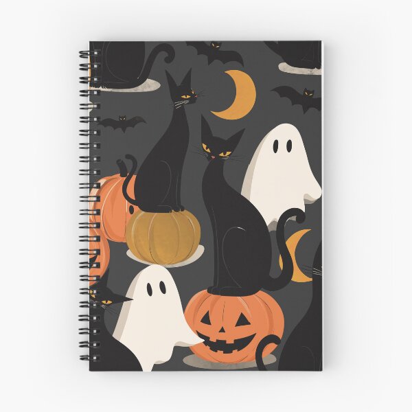 Item preview, Black Cats, Pumpkins & Ghosts Halloween Pattern designed and sold by MonNoir.