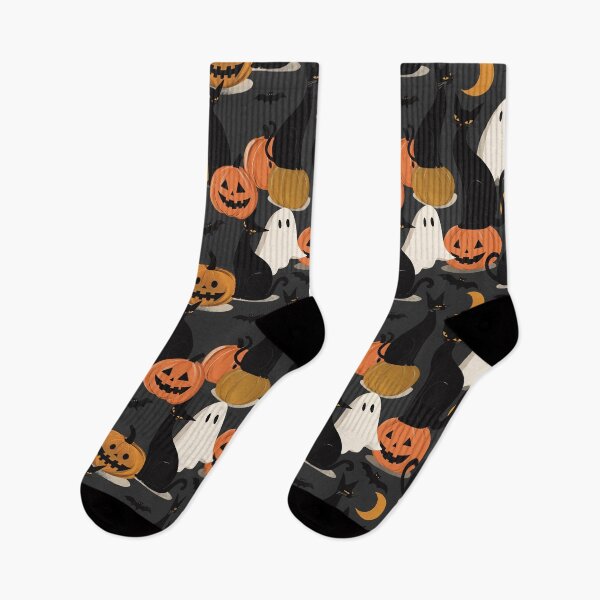 Item preview, Black Cats, Pumpkins & Ghosts Halloween Pattern designed and sold by MonNoir.