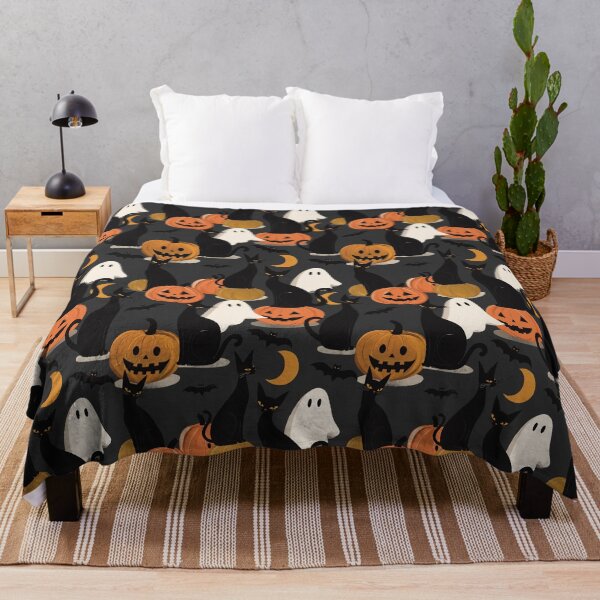 Item preview, Black Cats, Pumpkins & Ghosts Halloween Pattern designed and sold by MonNoir.