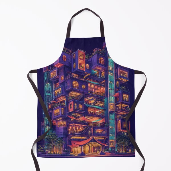 Item preview, Cyberpunk Futuristic Neon City Building Illustration designed and sold by suha-art.