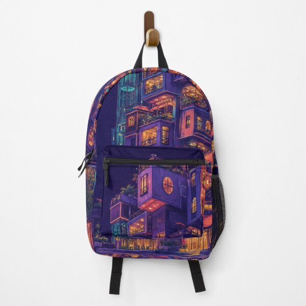 Item preview, Cyberpunk Futuristic Neon City Building Illustration designed and sold by Suha Design Studio.