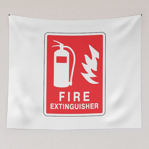 Item preview, Fire Extinguisher Emergency Fire Safety Sign designed and sold by VectorForge Studio.