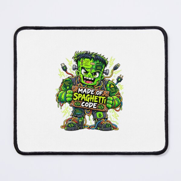 Item preview, Made Of Spaghetti Code Frankenstein Halloween T-Shirt and Sticker designed and sold by PixelForge Studio2.