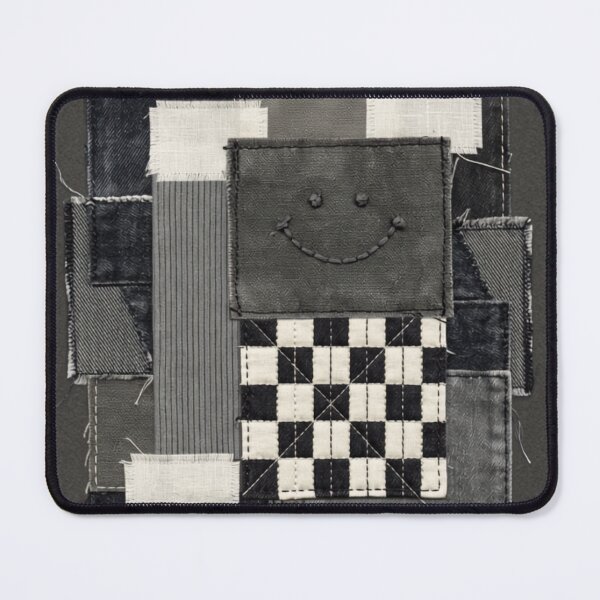 Item preview, Smiley Denim Patchwork – Y2K Checker Fabric Art Print – Streetwear Aesthetic Wall Art designed and sold by @SHINTOSARTSTORE.