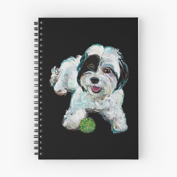 Item preview, Playful Dog Portrait Painting - Fluffy Pup with Ball designed and sold by GiaoCalonas.