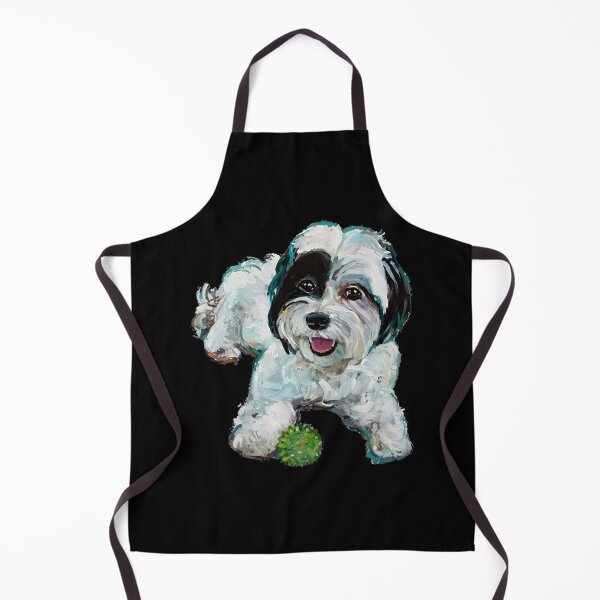 Item preview, Playful Dog Portrait Painting - Fluffy Pup with Ball designed and sold by GiaoCalonas.