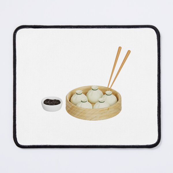 Item preview, Dumplings in Bamboo Steamer – Asian Food Illustration with Chopsticks designed and sold by EmeraldeaArt.
