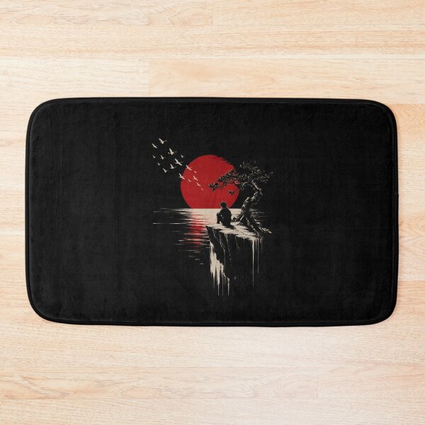 Item preview, Silent Horizon - Minimalist landscape of a dark, Japanese-inspired sunset designed and sold by alekachi.