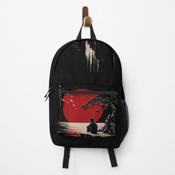 Item preview, Silent Horizon - Minimalist landscape of a dark, Japanese-inspired sunset designed and sold by alekachi.