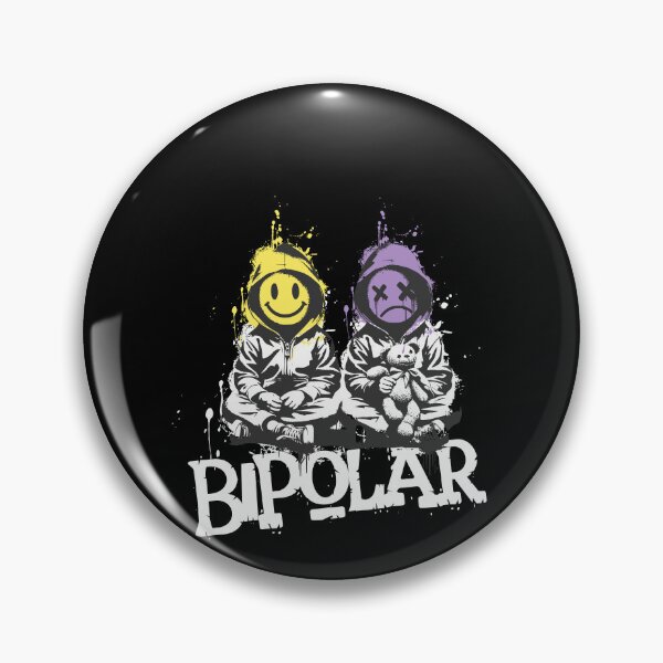 Item preview, BIPOLAR Mental Health Grunge Smiley Contrast Design designed and sold by FeverVoid.