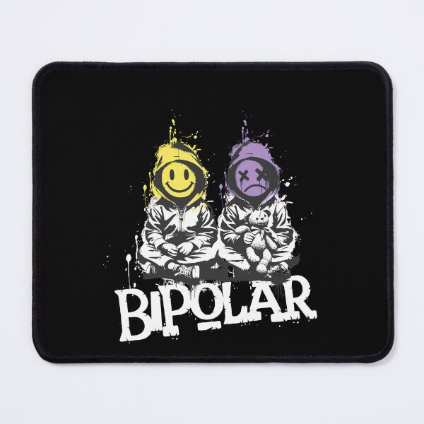 Item preview, BIPOLAR Mental Health Grunge Smiley Contrast Design designed and sold by FeverVoid.