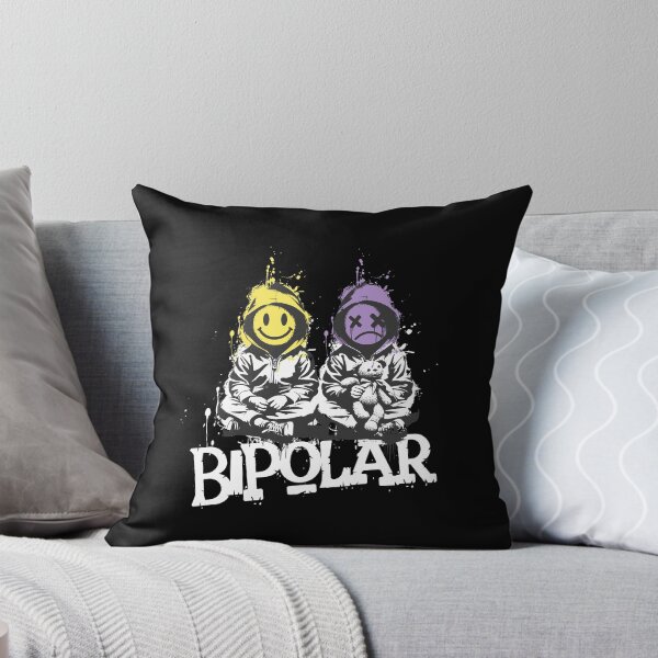 Item preview, BIPOLAR Mental Health Grunge Smiley Contrast Design designed and sold by FeverVoid.