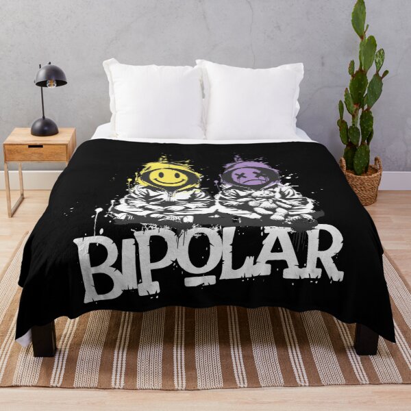 Item preview, BIPOLAR Mental Health Grunge Smiley Contrast Design designed and sold by FeverVoid.