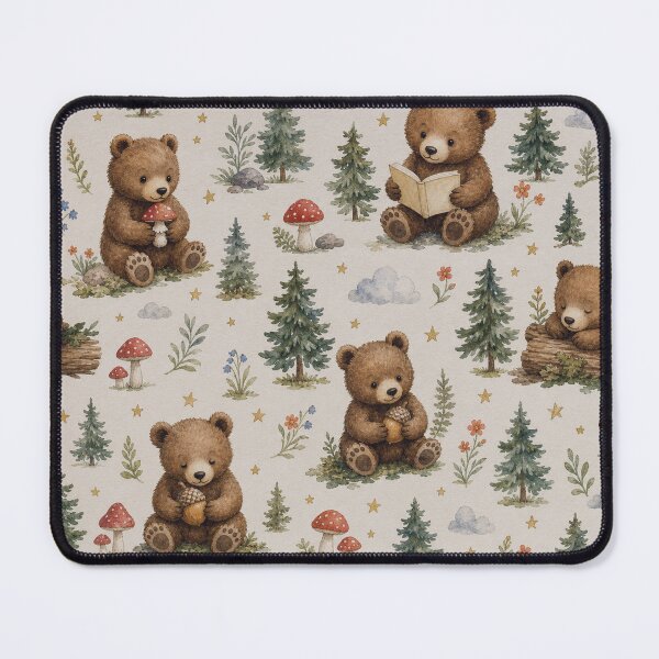Item preview, Whimsical Teddy Woodland Seamless Pattern designed and sold by Thanat Pattern Studio.