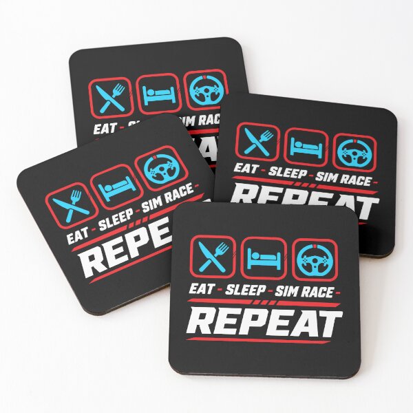 Item preview, Eat sleep sim race repeat for sim racing fans designed and sold by HandicraftArt.
