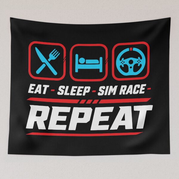 Item preview, Eat sleep sim race repeat for sim racing fans designed and sold by HandicraftArt.