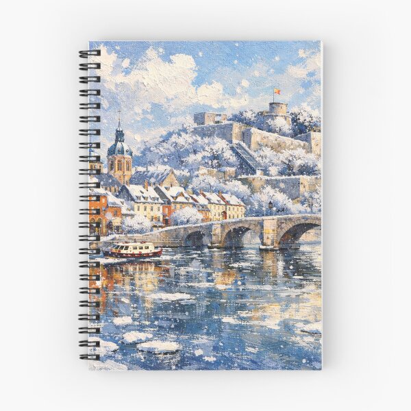 Item preview, Namur in Belgium painting – A Winter Scene in This Beautiful European City. designed and sold by GalleryKauffeld.