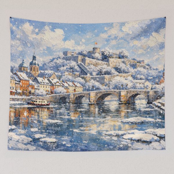 Item preview, Namur in Belgium painting – A Winter Scene in This Beautiful European City. designed and sold by GalleryKauffeld.