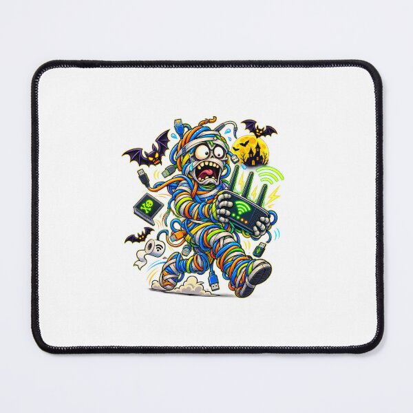 Item preview, Cable Nightmare Halloween Mummy IT Support T-Shirt and Sticker designed and sold by PixelForge Studio2.