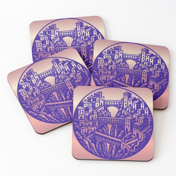 Item preview, Circular European Aqueduct Bridge City Illustration designed and sold by Suha Design Studio.