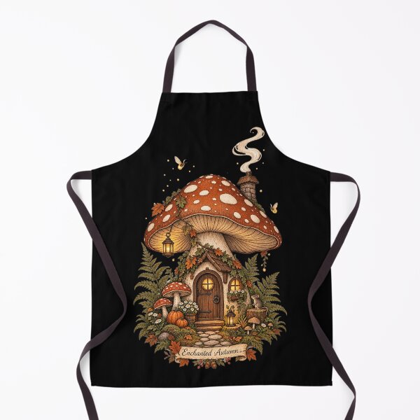 Item preview, Enchanted Autumn Mushroom Cottage Illustration designed and sold by Tin Robot Co..
