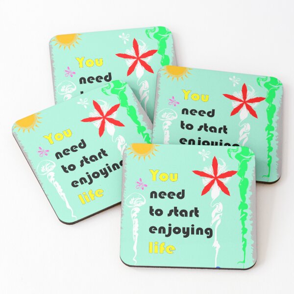Item preview, You Need to Start Enjoying Life – Colorful Motivational Quote designed and sold by Faissal SBIAA.