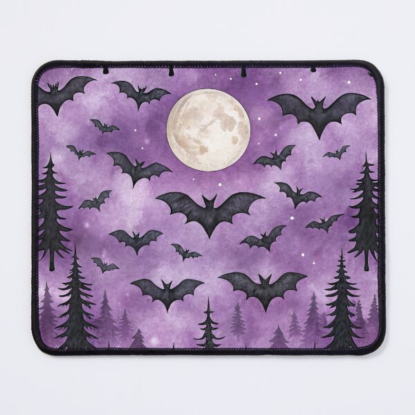 Item preview, Moonlit Bat Forest Purple Gothic pine forest designed and sold by brianj335.