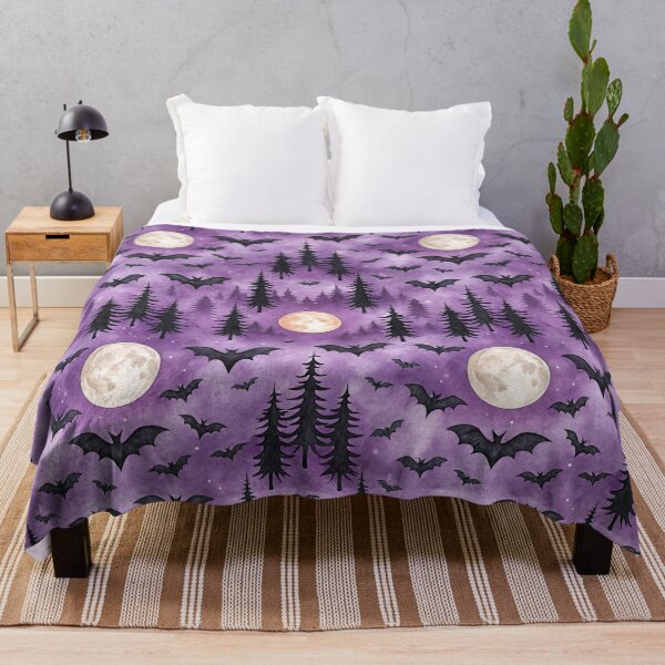 Item preview, Moonlit Bat Forest Purple Gothic pine forest designed and sold by brianj335.