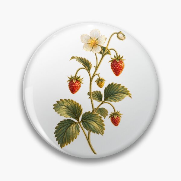 Item preview, Woodland Strawberry | Cottagecore Botanical Art | Wild Strawberry Gardener Gift designed and sold by Brackenlume Studio.