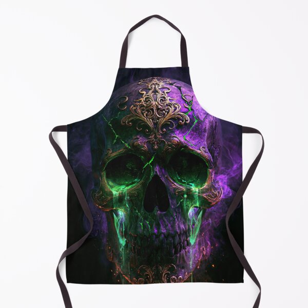 Item preview, Memento Mori Skull Gothic Neon Purple Green Smoke designed and sold by FrostyFrisby.