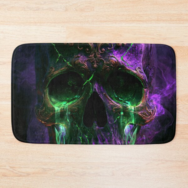 Item preview, Memento Mori Skull Gothic Neon Purple Green Smoke designed and sold by FrostyFrisby.