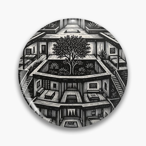 Item preview, Monochrome Linocut Modern Villa Architecture. designed and sold by Suha Design Studio.