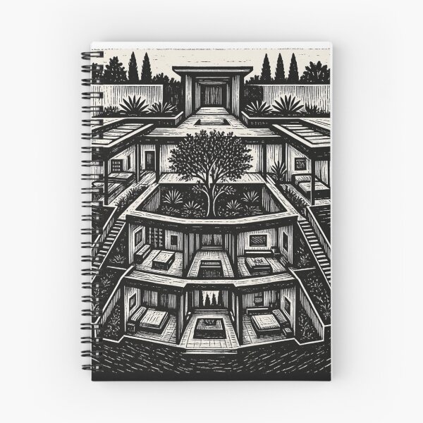 Item preview, Monochrome Linocut Modern Villa Architecture. designed and sold by Suha Design Studio.