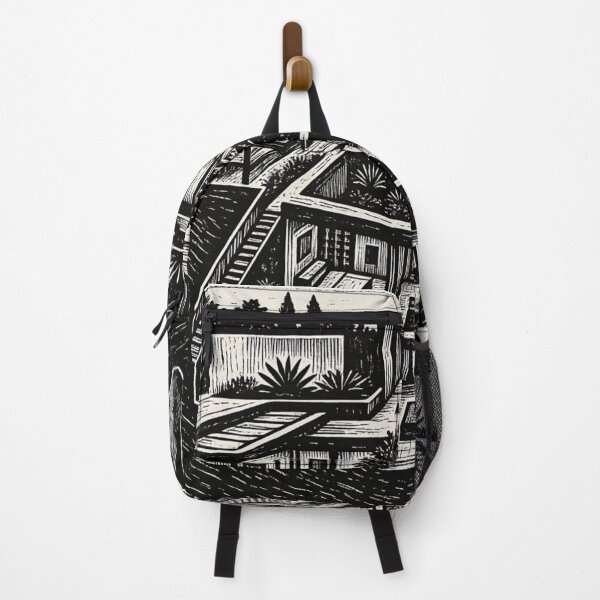 Item preview, Monochrome Linocut Modern Villa Architecture. designed and sold by Suha Design Studio.