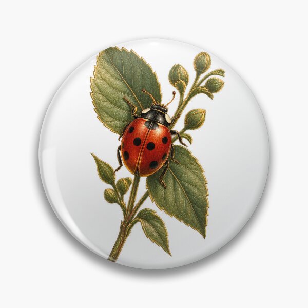 Item preview, Ladybird Ladybug | Vintage Botanical Good-Luck Art | Gardener Gift designed and sold by Brackenlume Studio.