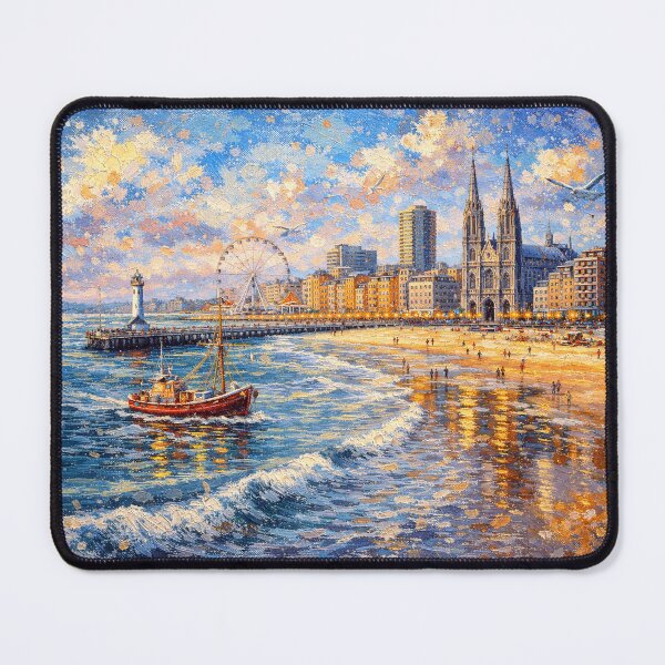 Item preview, A painting of Ostend, Belgium – A Beautiful City in Europe. designed and sold by GalleryKauffeld.